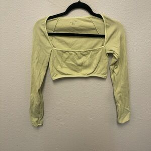 Urban Outfitters Green and Yellow Fitted Crop Bodysuit